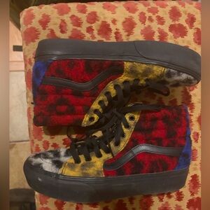 VANS unisex Colorful furry High-Top Sneakers